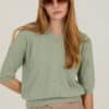 Cardigan Meisie basico manga tres cuartos verde M131K03MNS 01 e1755812382733