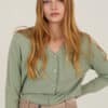 Cardigan Meisie meisie basico manga larga verde M131K02MNS 02 e1755812778856