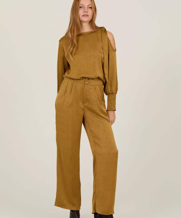 Pantalon meisie palazzo satinado meisie rafia M134P01 01 e1760814804140