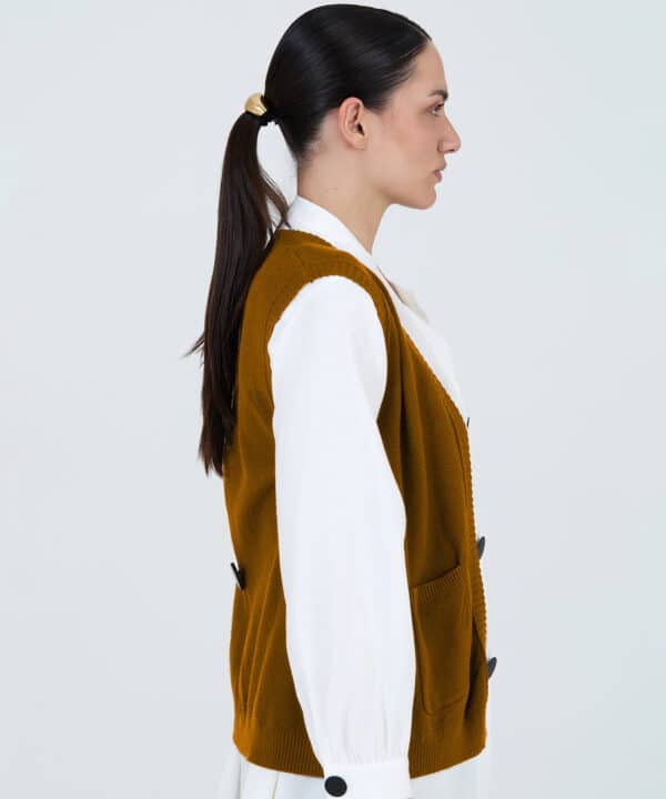 Alternative view of Chaleco punto SKATÏE corto camel
