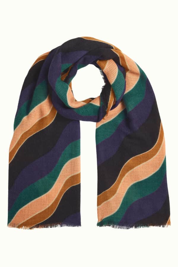 Bufanda King Louie Razzle scarf King Louie ondas azul 09887 445 F e1759663494801 Bufanda KING LOUÏE Razzle ondas - Imagen 2