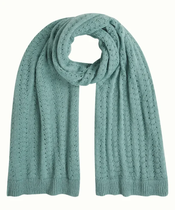 Bufanda King Louie Scarf Ajour carre King Louie Espana verde agua 09859357 5 scaled e1759664111605