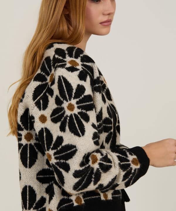 Cardigan punto meisie flores retro meisie M14K17BLK 03 e1760812996296