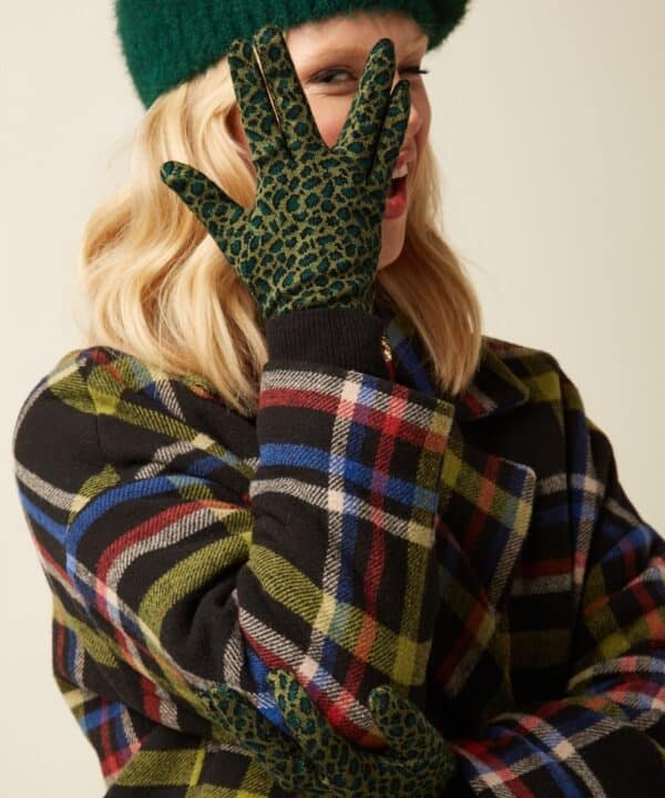 Guantes animal print KING LOUÏE Africa verde