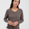 Jersey cuello pico ASAKUSA MARRON 2 Mus Bombon e1760545324220