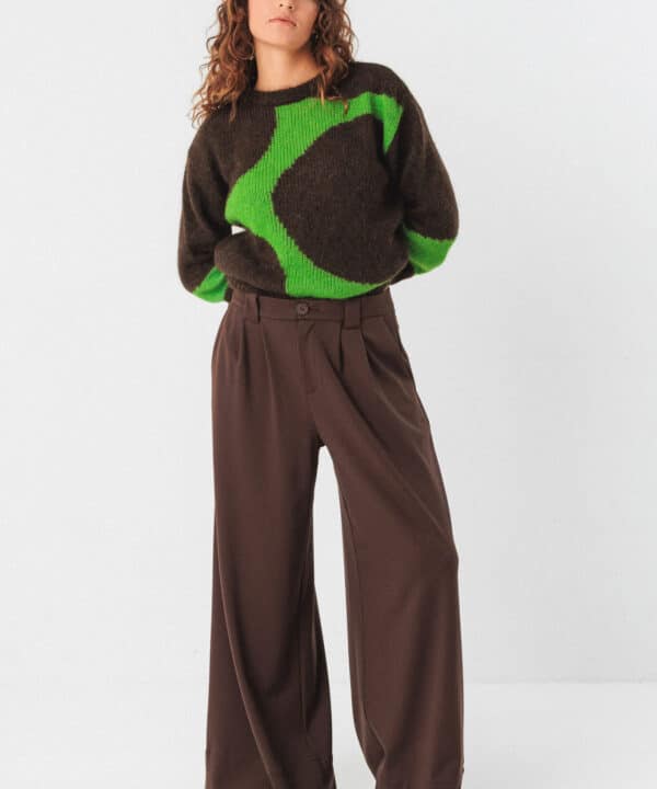 Pantalon palazzo SKFK Nia marron chocolate wtr00556 2b 1 scaled e1760339136877