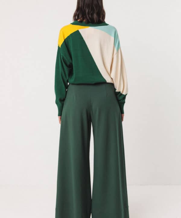 Pantalon palazzo SKFK Nia verde oscuro wtr00556 g9 4 scaled e1760339164950