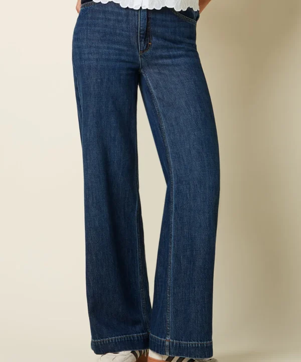 Pantalón tejano Paige KING LOUÏE Playa azul oscuro