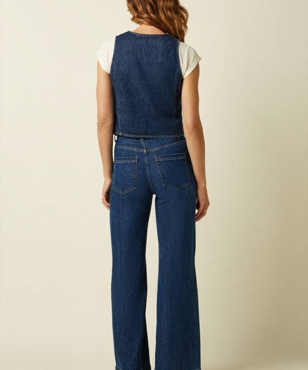 King Louie Espana Chaleco tejano azul Playa denim King Louie 10603 473 MB e1771967759219