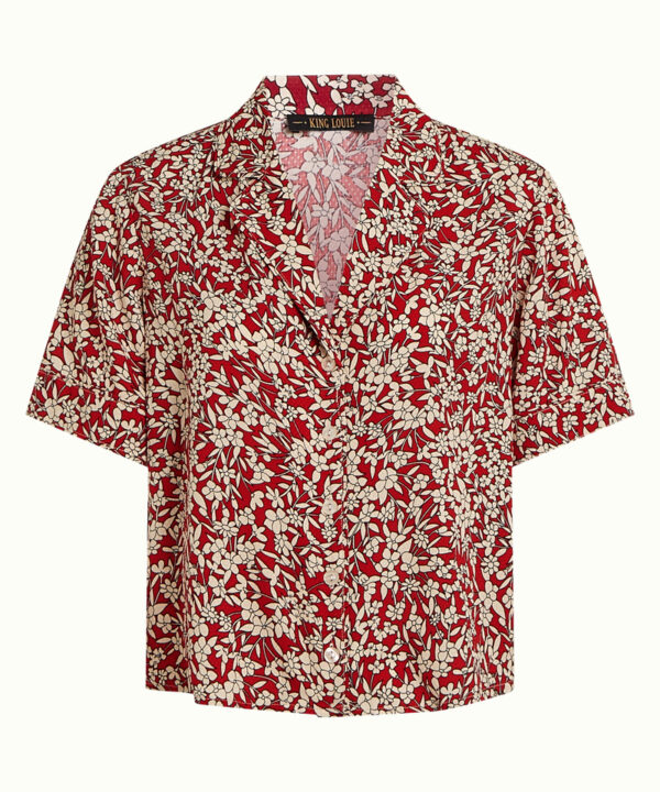 King Louie Espana blusa camisa Elsie paradis flores roja king Louie 10258 655 F e1772311083818