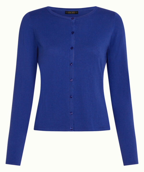 King Louie Espana cardigan cuello redondo cocoon azul royal klein king Louie 08119 426 F e1772313915696
