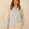 Meisie blusa bimateria bordada celeste Meisie M125B02TSK 2 e1770917188647