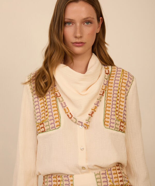 Blusa MEISÏE bimateria con pañuelo
