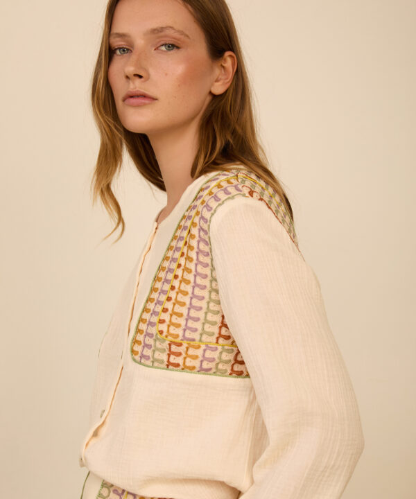 Alternative view of Blusa MEISÏE bimateria con pañuelo