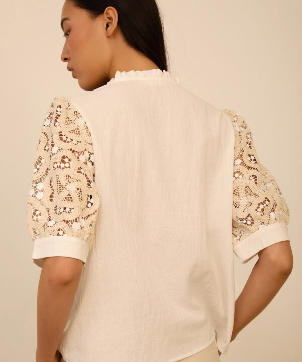 Meisie blusa manga corta volantes Meisïe