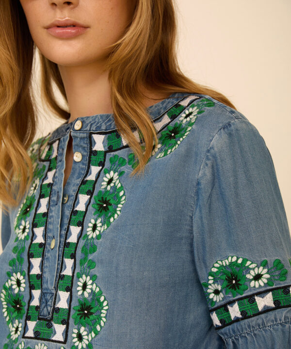 Meisie blusa manga corta volantes Meisïe