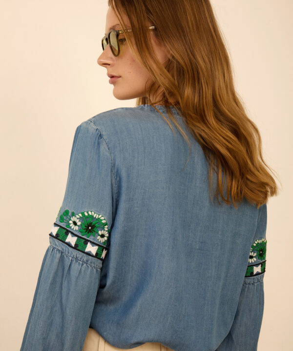 Meisie blusa manga corta volantes Meisïe