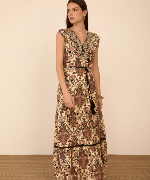Meisie vestido largo estampado pasley meisïe