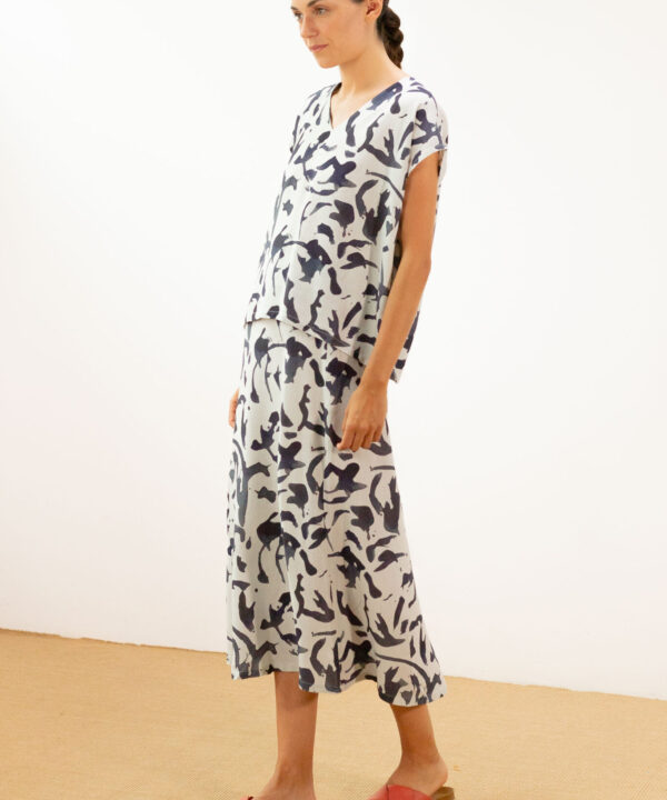 Falda P.A.N estampado marino