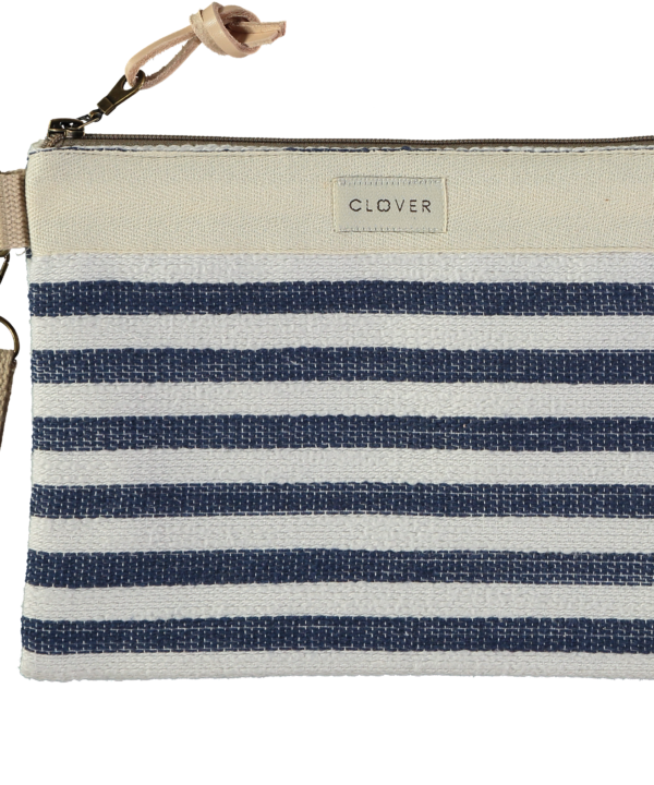 Bolso clutch CLOVER Fiyi rayas azul