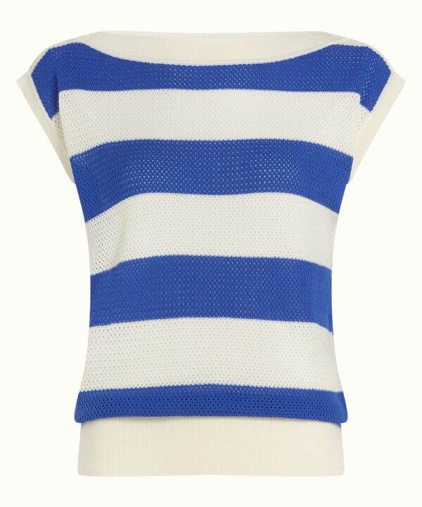 King Louie Espana jersey Eva knit top capella raya azul King Louie 10503 493 F e1772914569853