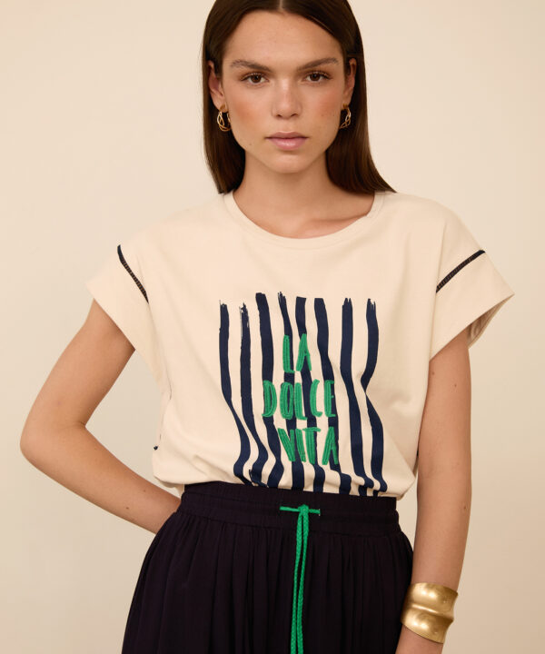 Camiseta de algodón MEISÏE "la dolce vita"