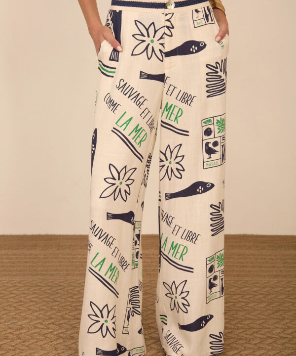 Pantalón fluido MEISÏE "la mer"