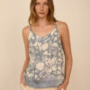 Top estampado MEISÏE con nudo azul celeste