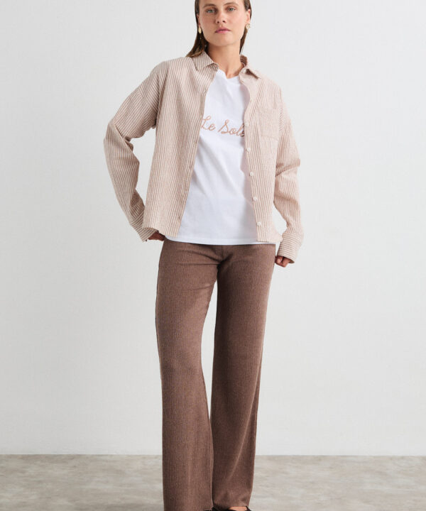 Pantalón texturizado MUS & BOMBON Liora marrón