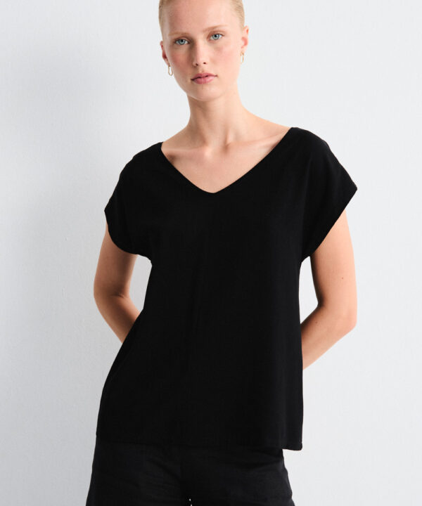Mus bombon camiseta bimateria negre CTS ROXANA 2 NEGRO 1 e1772367494229