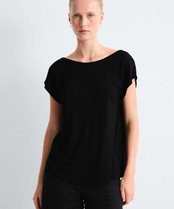 Mus bombon camiseta bimateria negre CTS ROXANA 2 NEGRO 3 e1772367519723