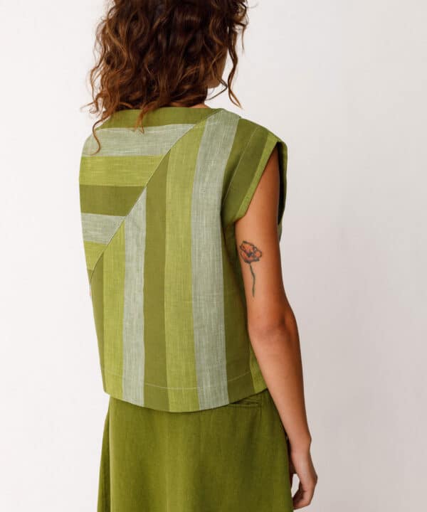 SKFK Camisa Lesia top verde rayas scaled e1774251068794