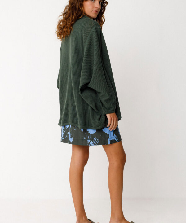 Alternative view of Cardigan algodón orgánico SKFK Aras verde botella