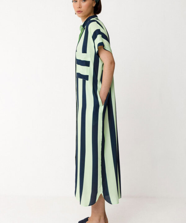 SKFK vestido midi Delia rayas verde scaled e1773323516672