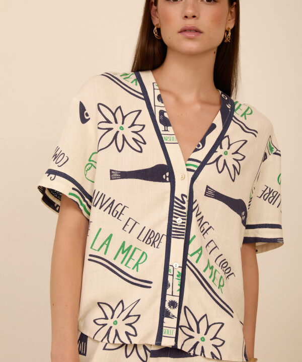 Camisa MEISÏE estampado "la mer"