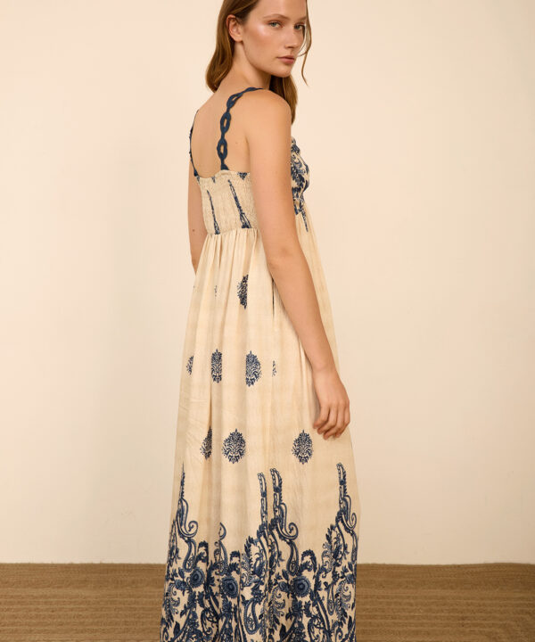 meisie vestido largo estampado azul tirantes meisie M99V02PFC 03 e1774939903172