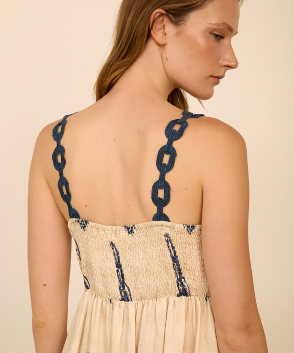 meisie vestido largo estampado azul tirantes meisie M99V02PFC 04 e1774939919747