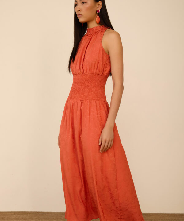 Vestido largo MEISÏE tejido jacquard