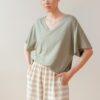 PAN producto basico 2602119 Blusa Verde camiseta manga corta algodon modal