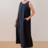 PAN producto basico 2602129Cap Vestido Azul Marino sin mangas negro crudo