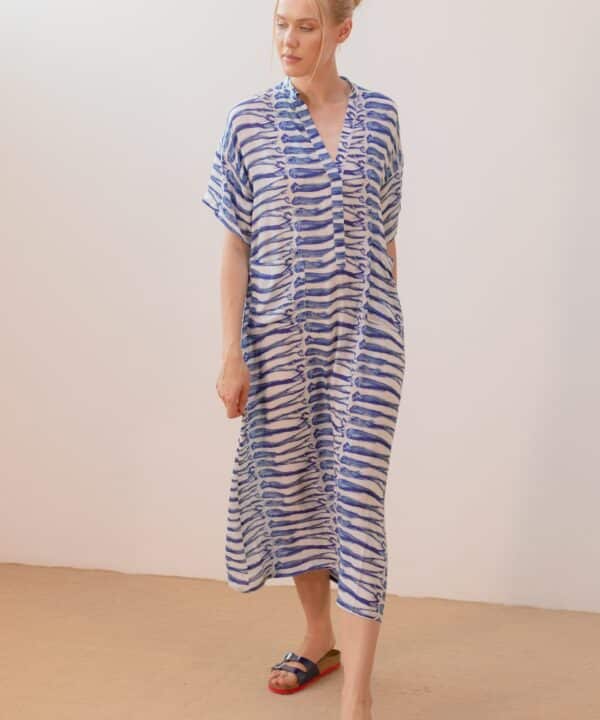 Vestido manga corta P.A.N estampado peces