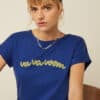 King louie camiseta manga corta azul aria top placement print King Louie espana 10411 439 B