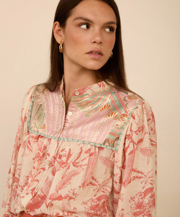 Meisie blusa estampada bimateria Meisie M05B57SHL 03
