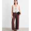 Mus Bombon pantalon aurora lino marron chocolate goma cintura