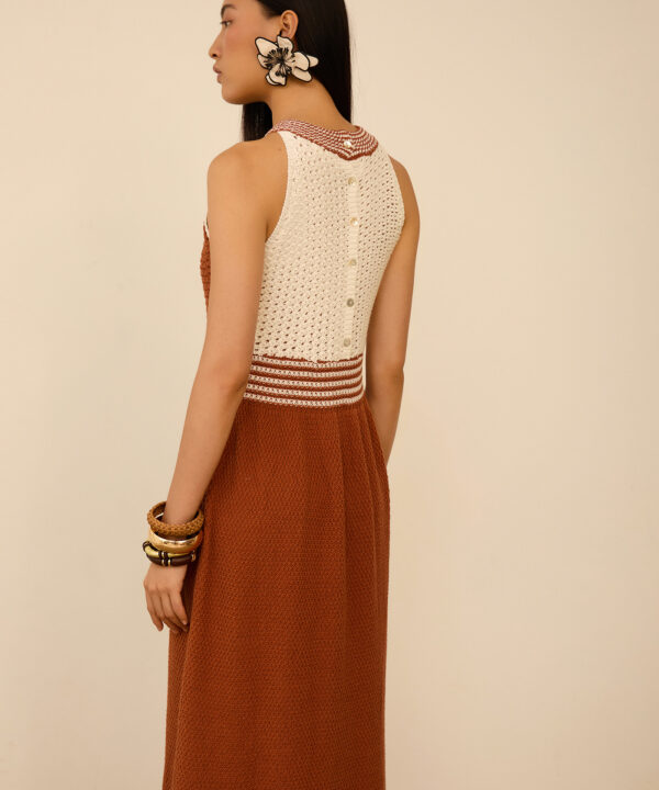 meisie vestido punto bicolor marron meisie M16V05HEN 05