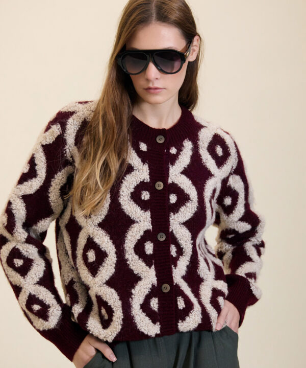 Cardigan MEISÏE bucle a contraste