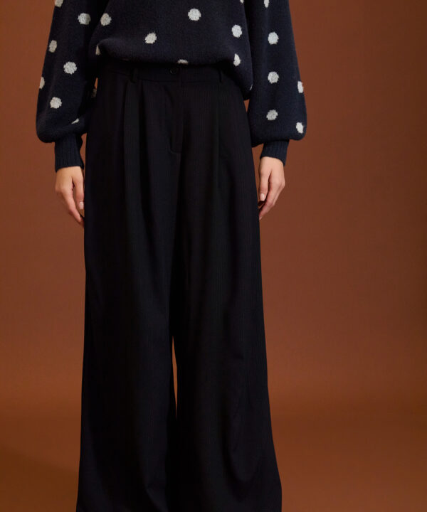 Pantalones palazzo MEISÏE plisados con lúrex