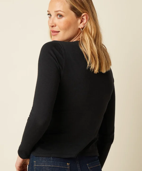 King Louie Espana Cardi roundneck cocoon cardigan negro 08119001 4