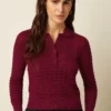 King Louie Espana Jersey polo Top Avel Knit punto granate 10893678 1