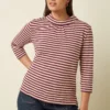 King Louie Espana camiseta rayas granate Dita top chopito stripe 11022622 1